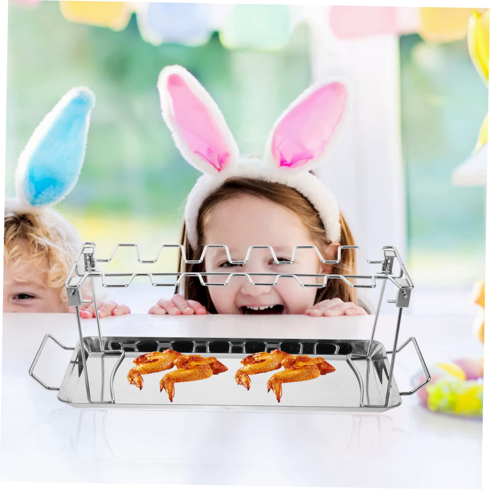 Set di Forchette per Barbecue da 2 Pezzi in Acciaio Inox | Struttura Pieghevole, Colore Argento, per Campeggio e Festa in Giardino