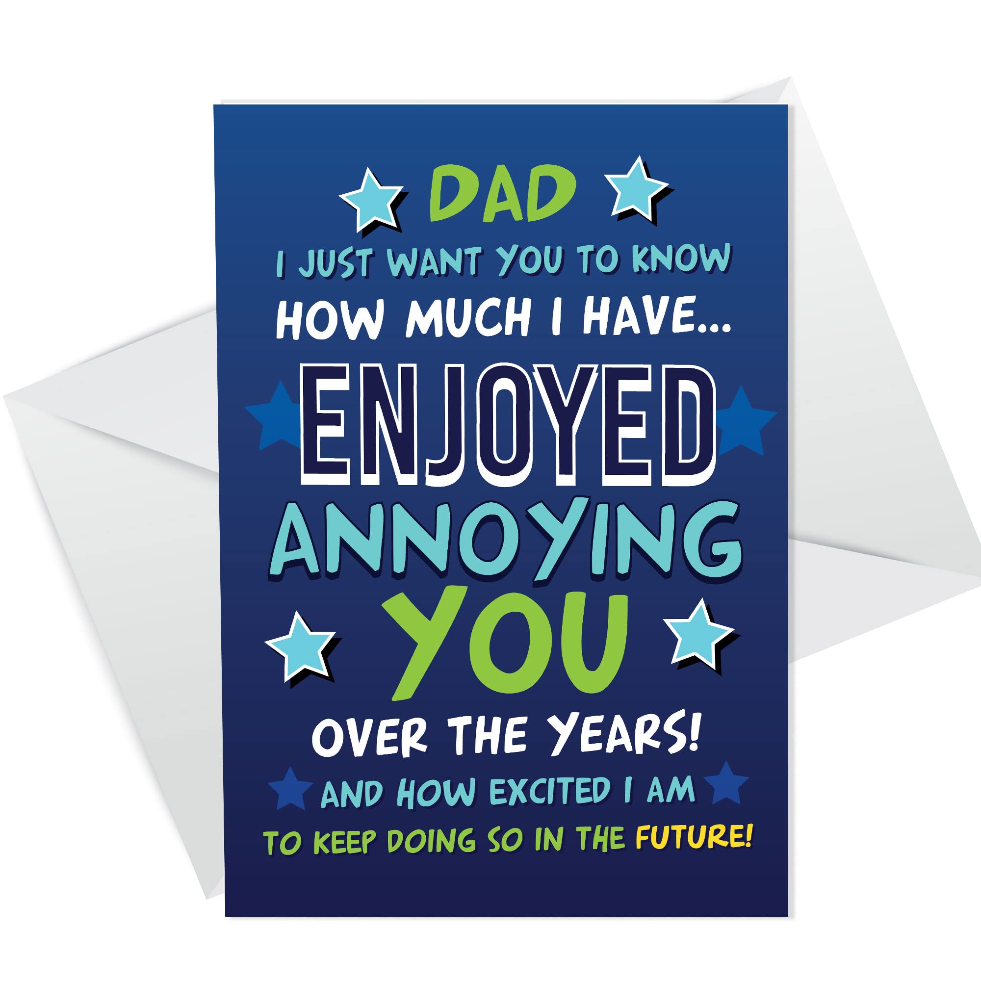 RED OCEAN Funny Happy Fathers Day Card For Dad From Son Or Daughter Dad Birthday Card Joke Card For him