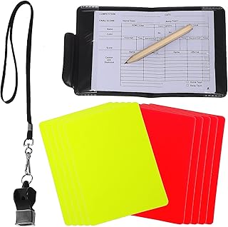 TOYANDONA 1 Conjunto De Kit De Árbitro De Futebol Caderno De Carteira De Árbitro De Advertência Com Cartão Vermelho Cartão Amarelo Apito De Árbitro De Metal Para Jogos Esportivos Futebol