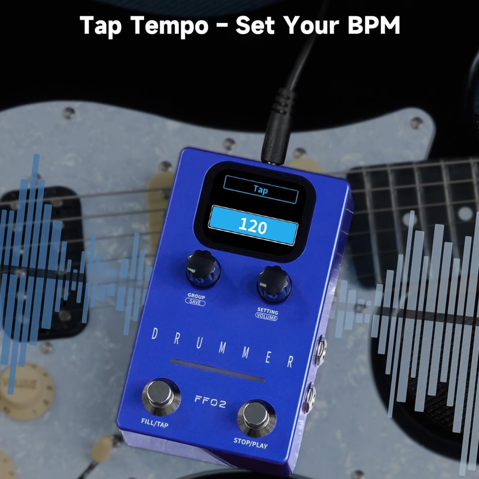 FLAMMA Drum Machine Gitarrenpedal 121 Drum Grooves 11 Musikstile 66 Slots 20Hz-20kHz EU-Stecker