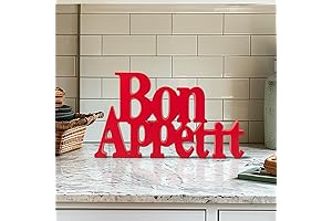 Torre & Tagus Red Bon Appetit Sign Word Art for Kitchen Decor