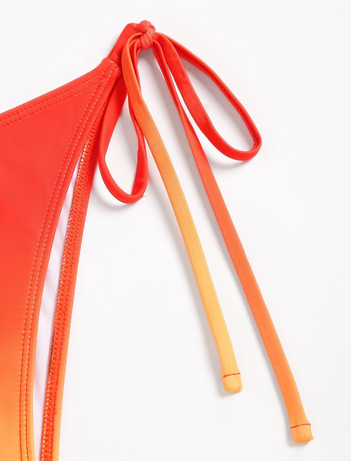 ZAFULレディースバンドゥビキニシャイニーメタルリング装飾レースアップタイサイドハイカットストラップレス水着