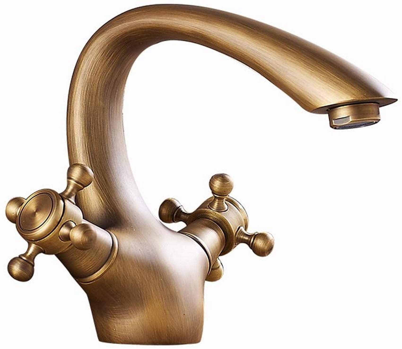Faucet Retro European Hot and Cold Full Copper Faucet Tap Vintage Bathroom Vanity Art Basin Basin Kitchen Sink Mixer Taps Single Hole Single Handle Hotel Restaurant Senior Clubs Public Tap Bathroom Ki
