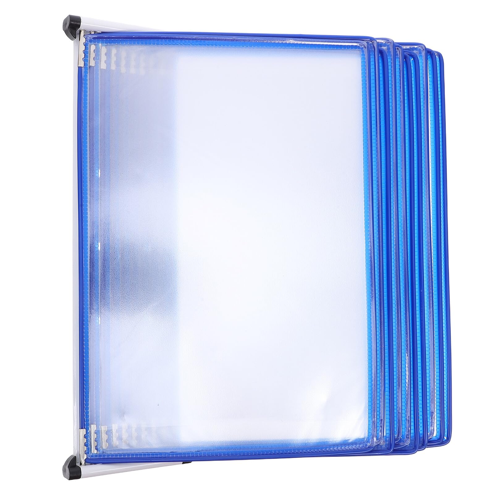 Wandmontierter Aktenorganizer A4 mit 10 Transparenten Fächern | Blaues Eisen Pvc Design, für Dateien und Literatur, für Besprechungsräume und Werkstätten