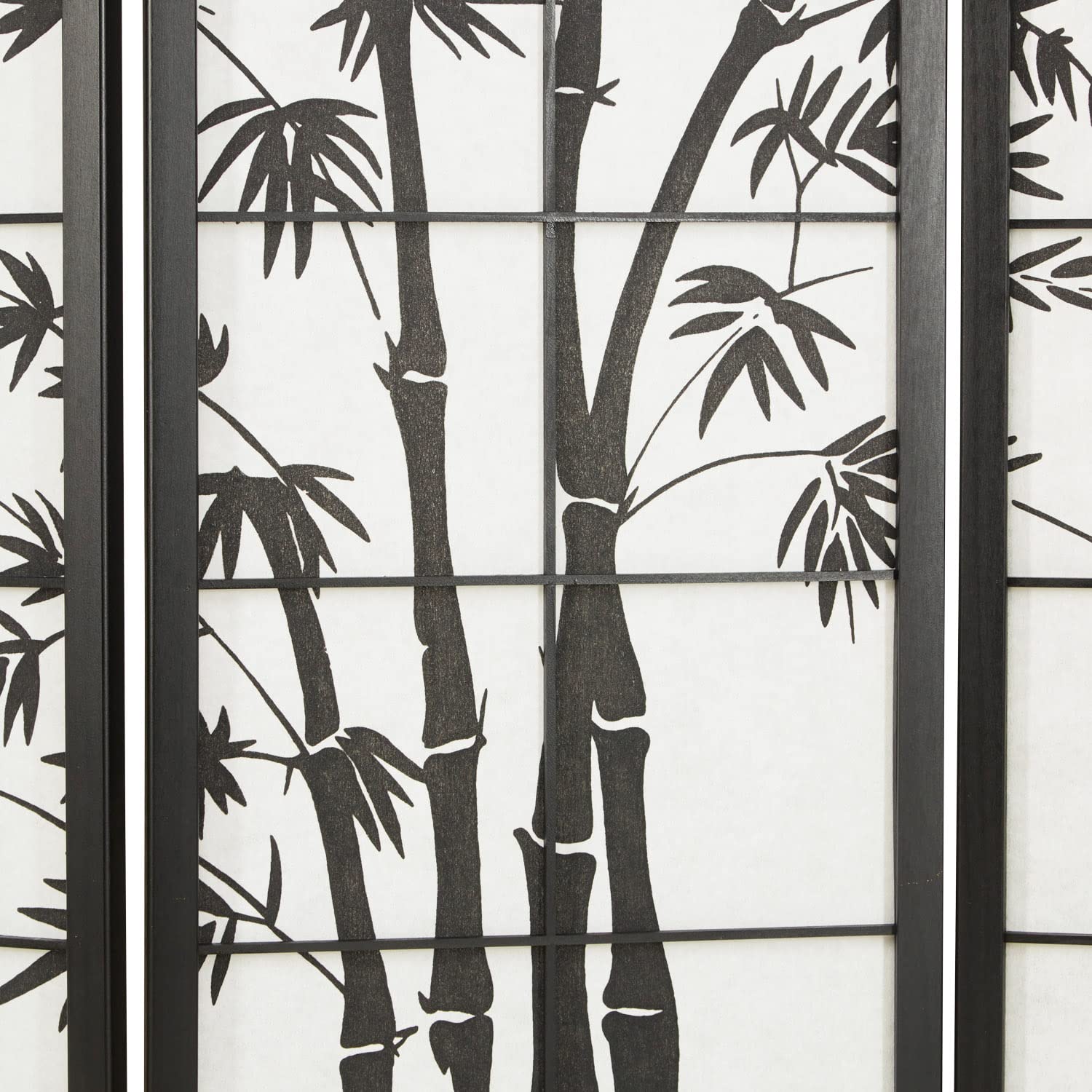 Homestyle4u 4 éléments de écran intercalaire Partition Motif Bambou Noir, Single/Petite