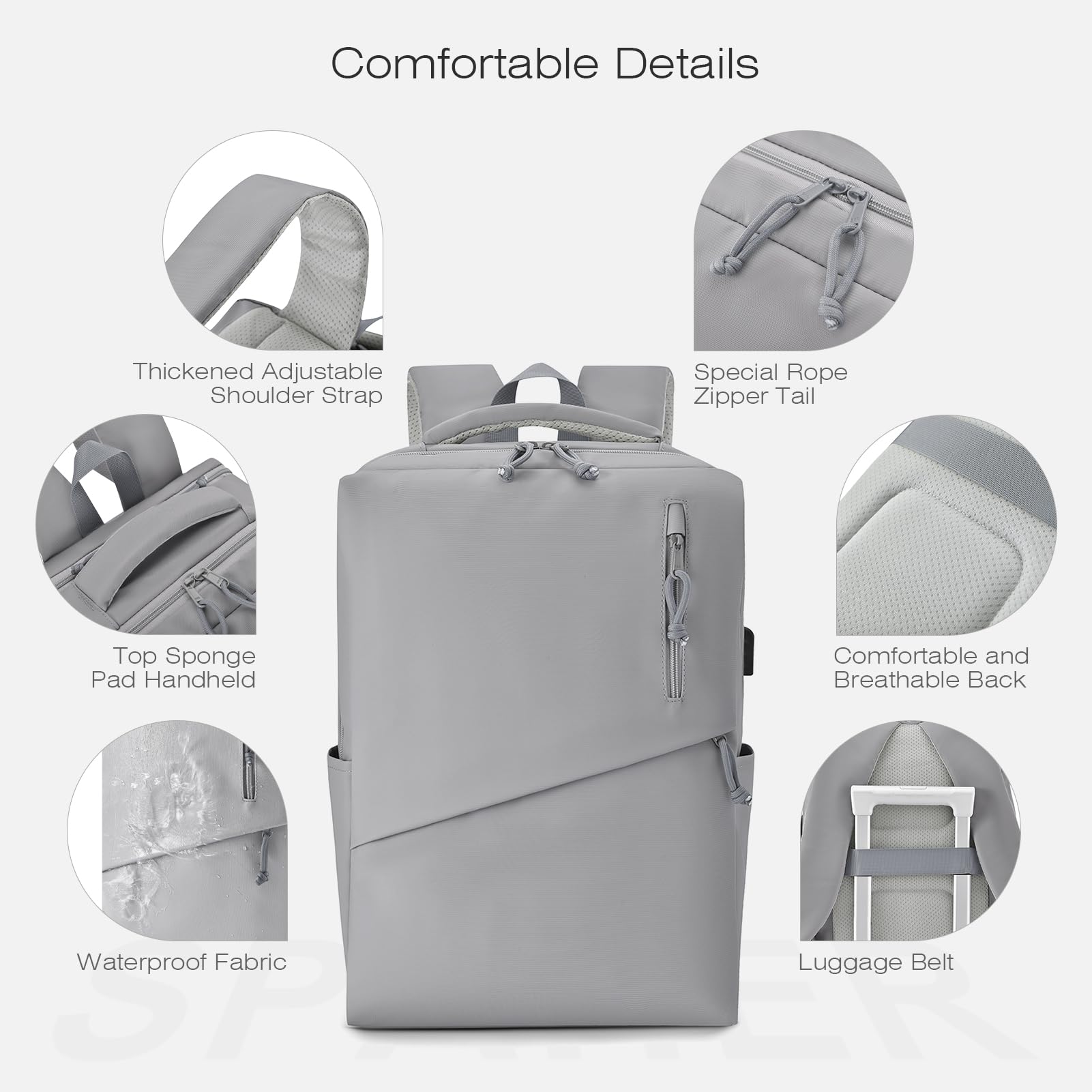 SPAHER 25L Plecak Podróżny 40x30x20cm Wizzair Vueling Plecak na Laptopa 15,6 Calowy Pracy Szkoły Podróży Wodoodporny Plecak Cabin Bag Mężczyzn Kobiet Antykradzieżowy Nastolatków