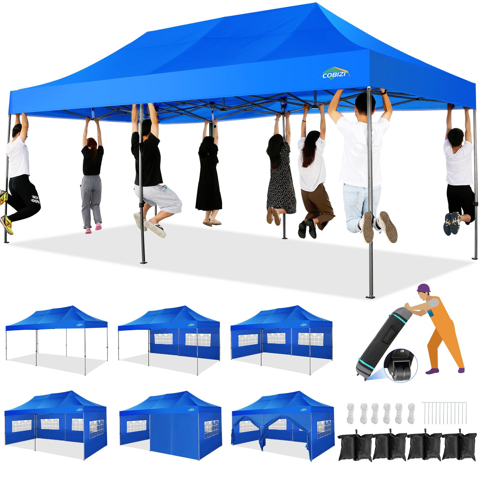 COBIZI 10x20 Heavy Duty Pop up Canopy Tent