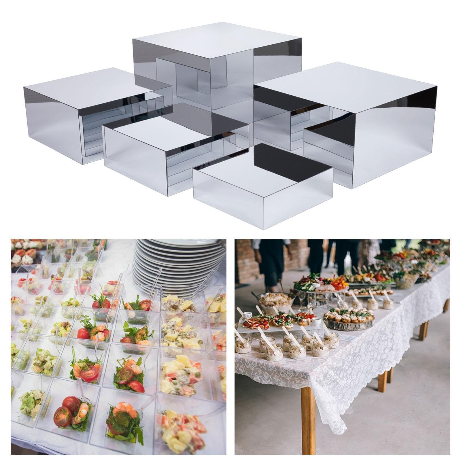 Acryl Buffet Riser Lebensmittel Riser für Buffet-Tisch, Cube Verschachtelung Riser, Desserts Display Stand, Hintergrund Schaumstoff Requisiten für Kosmetik, Schmuck, Collectibles, Stil g