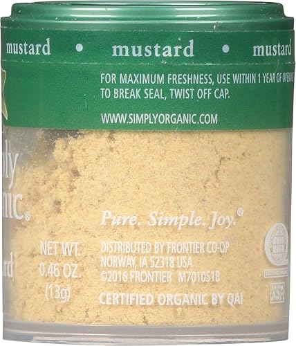 Miniatura 4 de Simply Organic Semilla de mostaza molida, orgánica certificada | 0.46 oz | Paquete de 6 | Sinapis alba L.