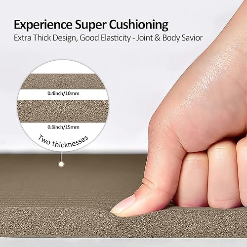 Miniatura 6 de Esterilla de yoga antideslizante NBR gruesa, 72 pulgadas de largo x 32 pulgadas24 pulgadas de ancho x 0.6 pulgadas de grosor (72.8 in x 31.5 in24.0