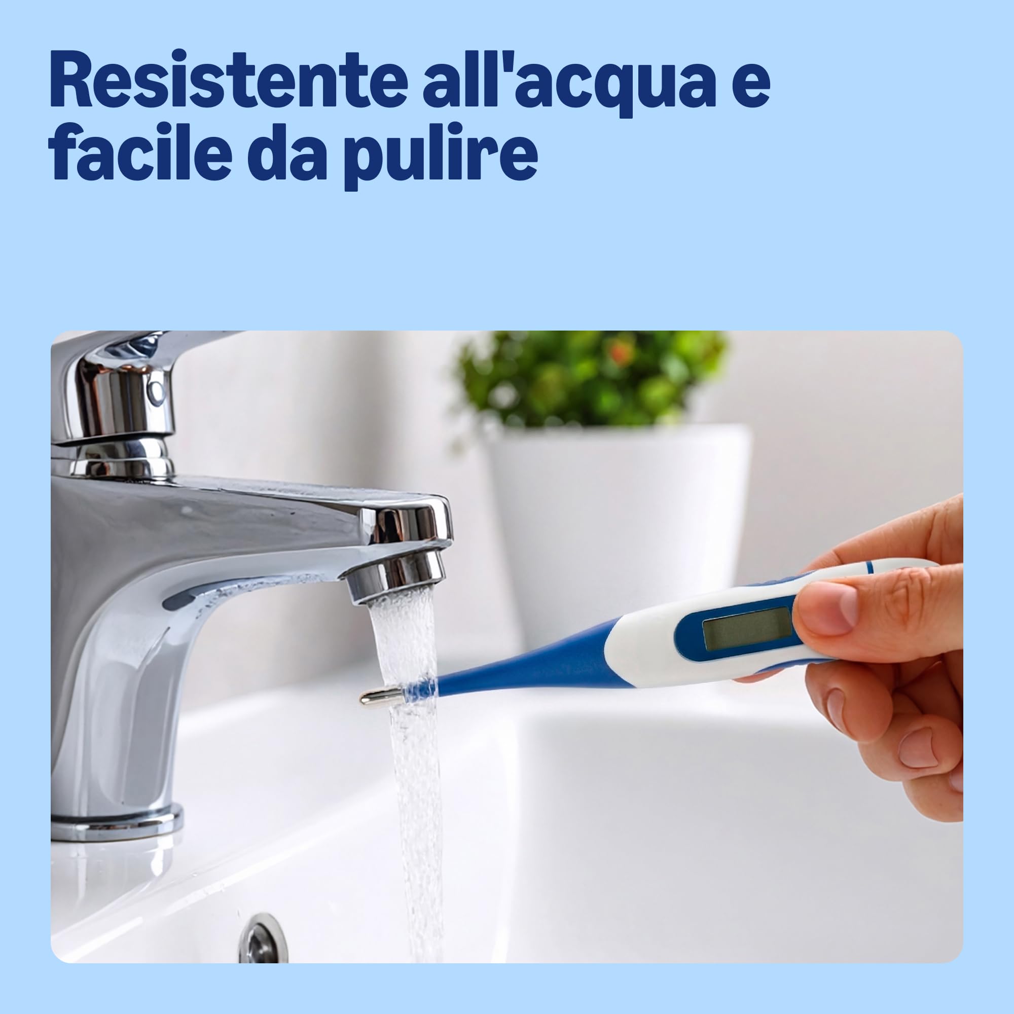 Healthcare By Amazon - Termometro digitale, Blu (Precedentemente un marchio Amazon Basic Care, stesso prodotto) - L'imballaggio può variare