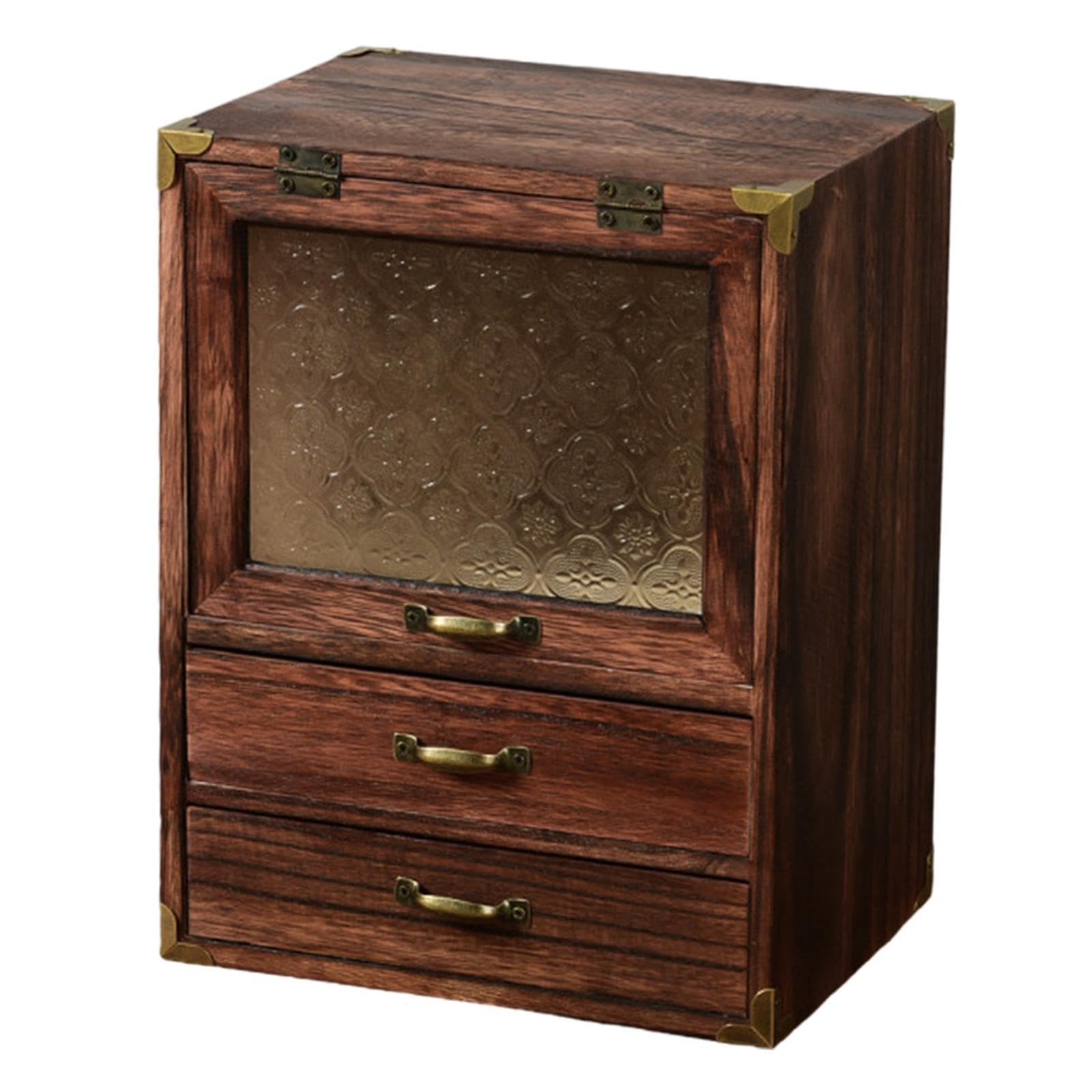 Vintage Kosmetikaufbewahrung mit Schubladen, handgefertigter Make up Organizer, Elegante Badezimmerdekoration, Aufbewahrung für Kosmetik und, Stil A