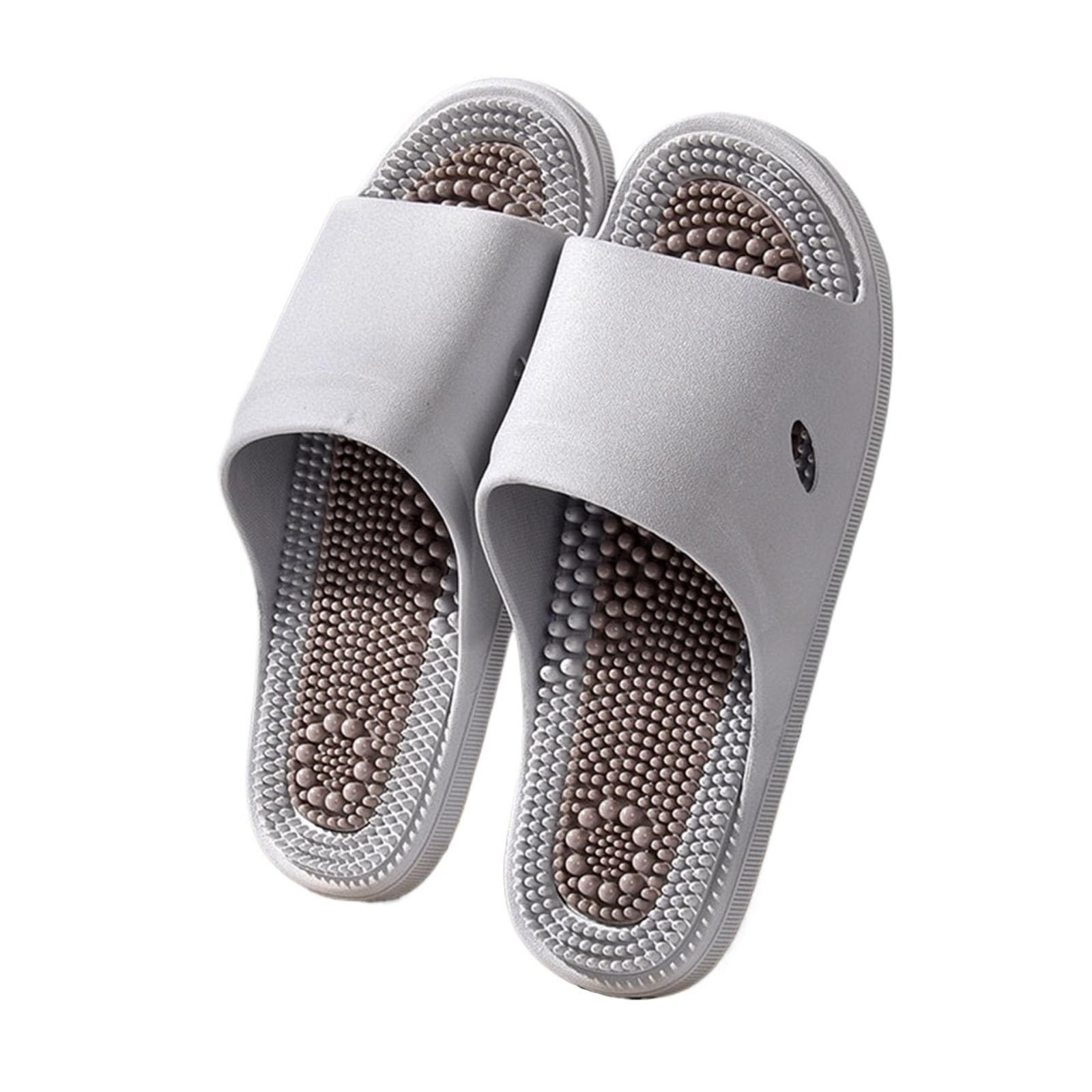 Health Foot Massage Reflexology Sandals Trigger Point Myofascial Acupuncture Slippers Pain Relief Stress Relief Acupressure Slippers Gifts for Bath(Grey,9.5-10 UK)