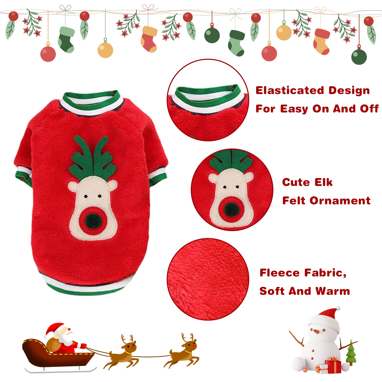 Pet Christmas Costumes Cat Christmas Outfit Dog Christmas Clothes Santa  Costume Warm Hoodies Xmas Pet Clothes Suit for Small Medium Dogs Puppy Cats