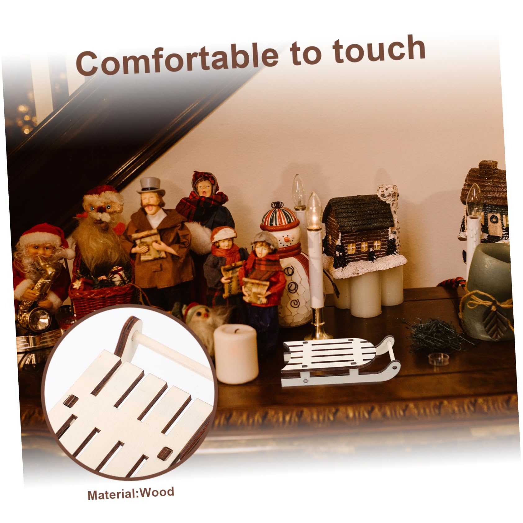 Cabilock 4 Sätze Miniatur Holzschlitten Unbemalte Weihnachtsdekoration Für Kreative Bastelideen Für Tischdeko Und Festliche Anlässe 12 Stück * 4