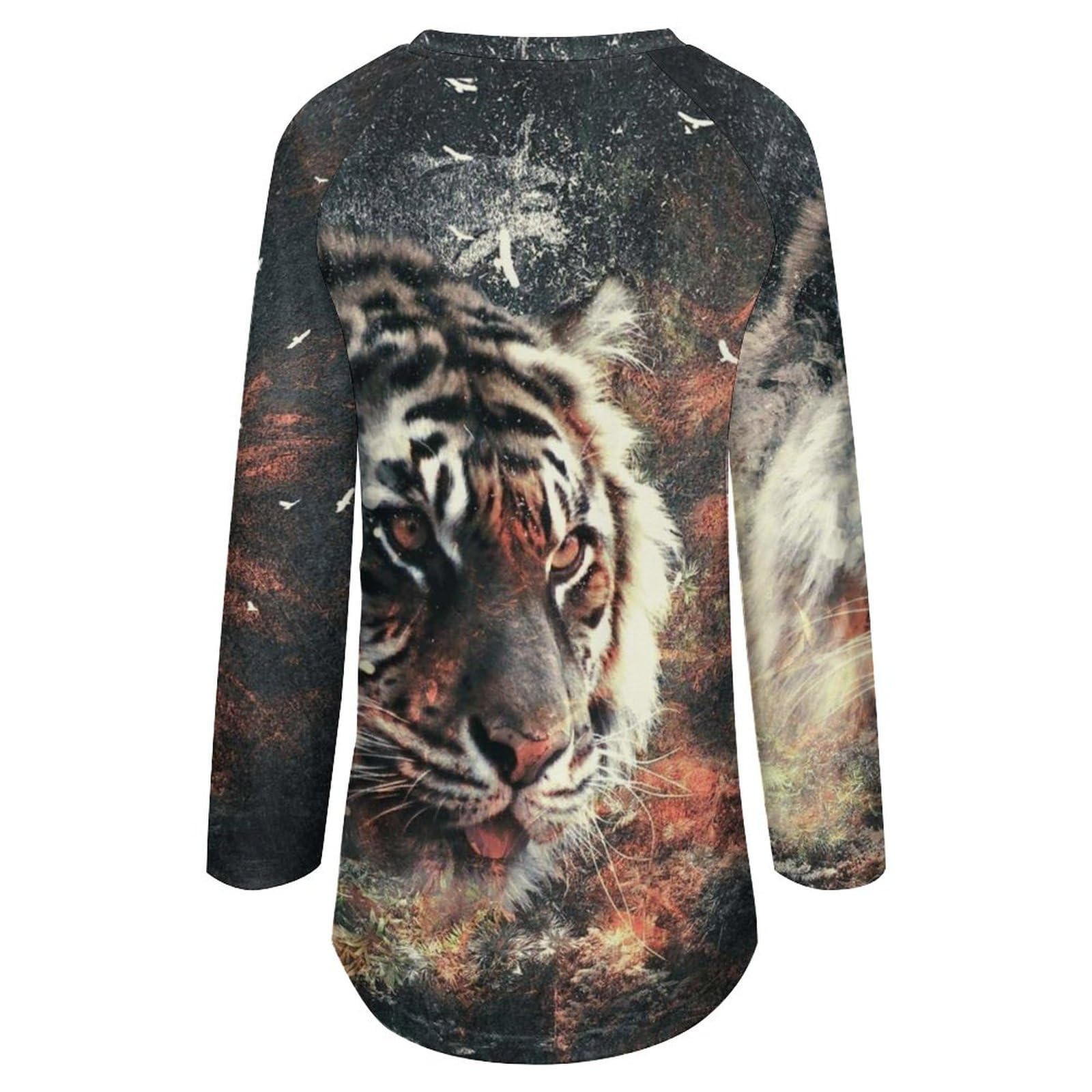 Amazon.co.jp: ロングTシャツ レディース 虎柄 タイガー 長袖 Tシャツ