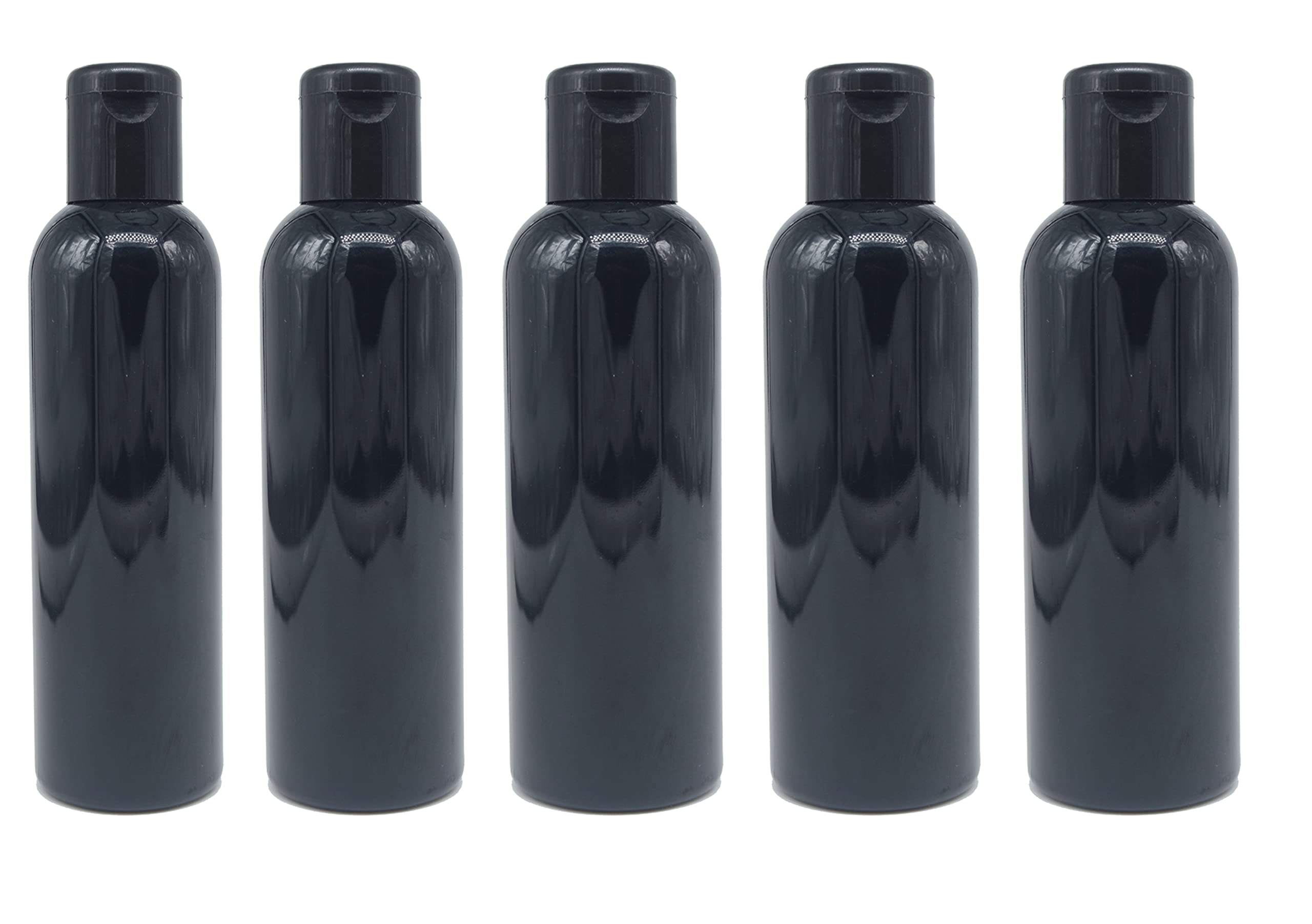 Hunky Dory 5pcs 100ml HDPE Empty Black Plastic Bottles Refillable Travel Size Cosmetic Containers Small Leak Proof Squeeze Bottles with Black Flip Cap for Toiletries,Shampoo. (Pack of 5)-picture-7