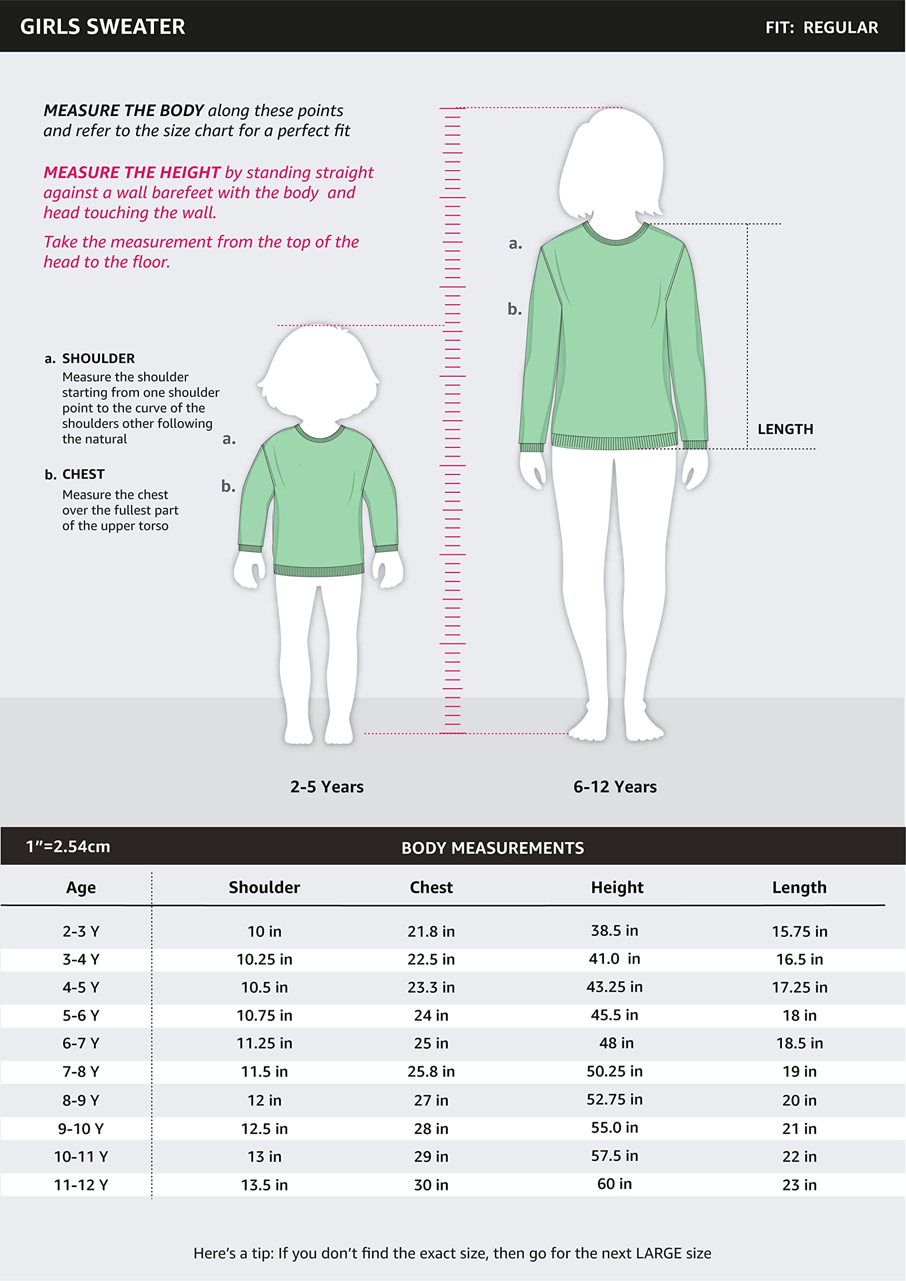 Amazon Brand - Jam & Honey Girl's Acrylic Round Neck Casual Sweater (Aw21Jh-Gswt-913_Bright Pink_3-4 Years) 2