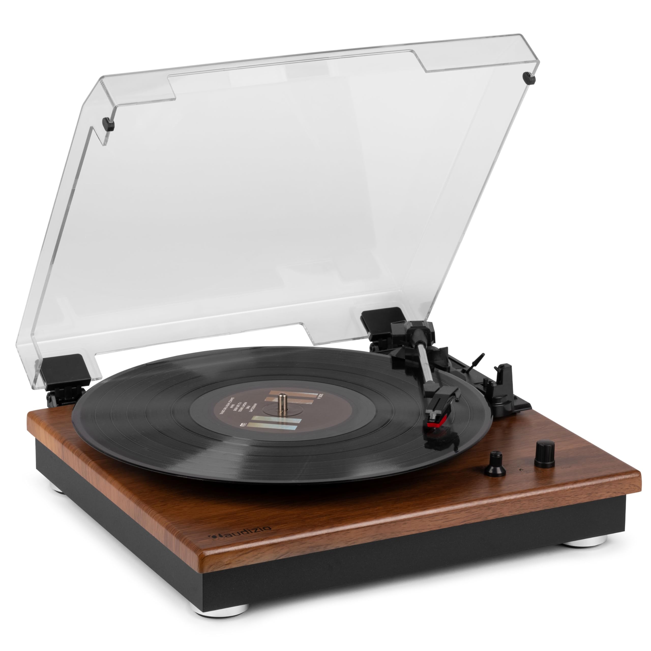 Audizio RP112AL Platine Vinyle Bluetooth in & Out - Chêne, Haut-parleurs stéréo intégrés, Lecture disques 33, 45 et 78 Tours, Une Platine idéale pour décorer et écouter Vos vinyles