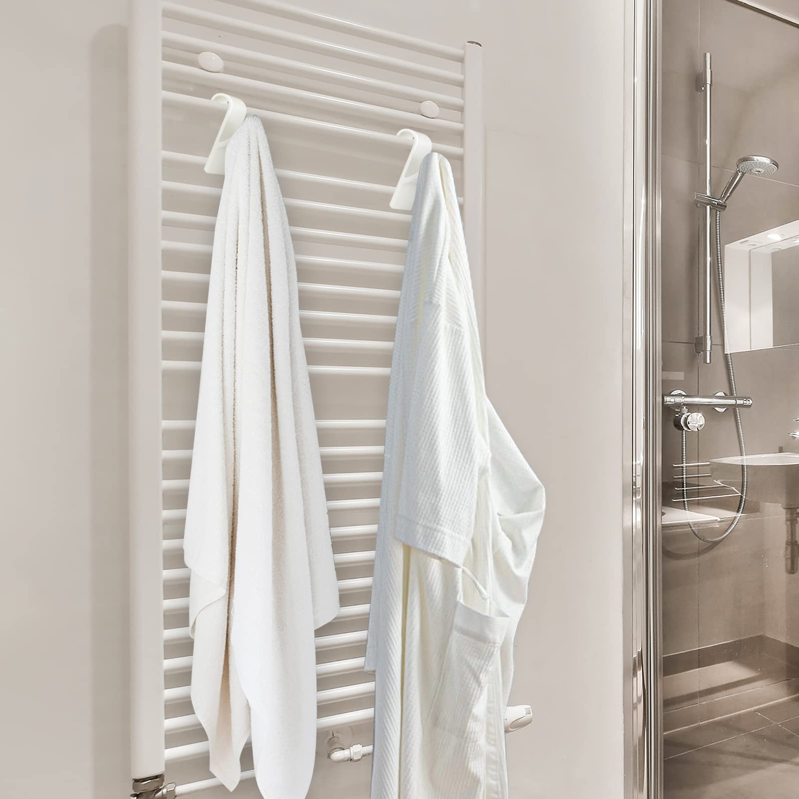 8 Ganci Per Termoarredo Bagno - Trasparenti, Salvaspazio - Per Asciugamani E Accessori - Foto 12