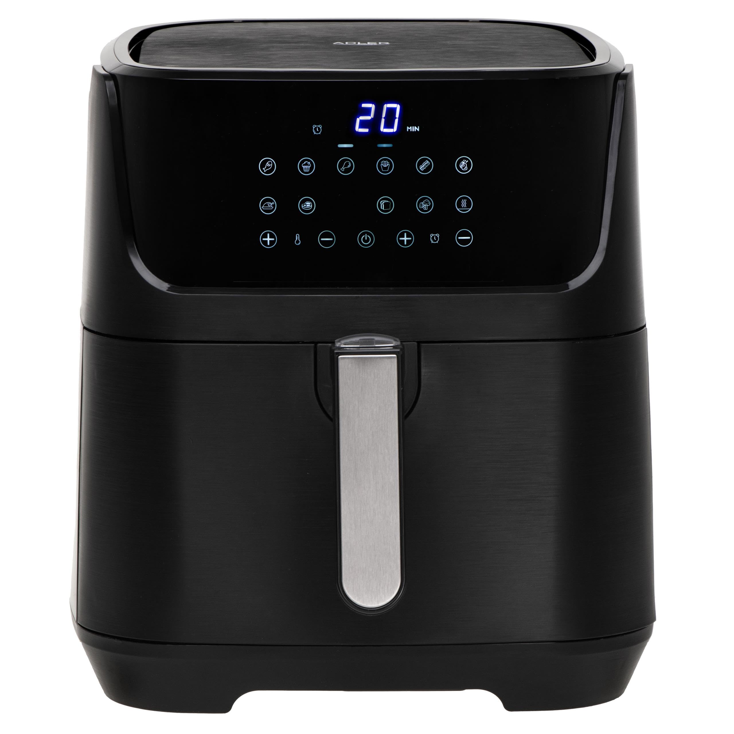 ADLER EUROPE Frytkownica beztłuszczowa 5,5L Air Fryer, 12 automatycznych programów, regulacja temperatury 80-200°C, timer, dotykowy panel LED, moc 2500W