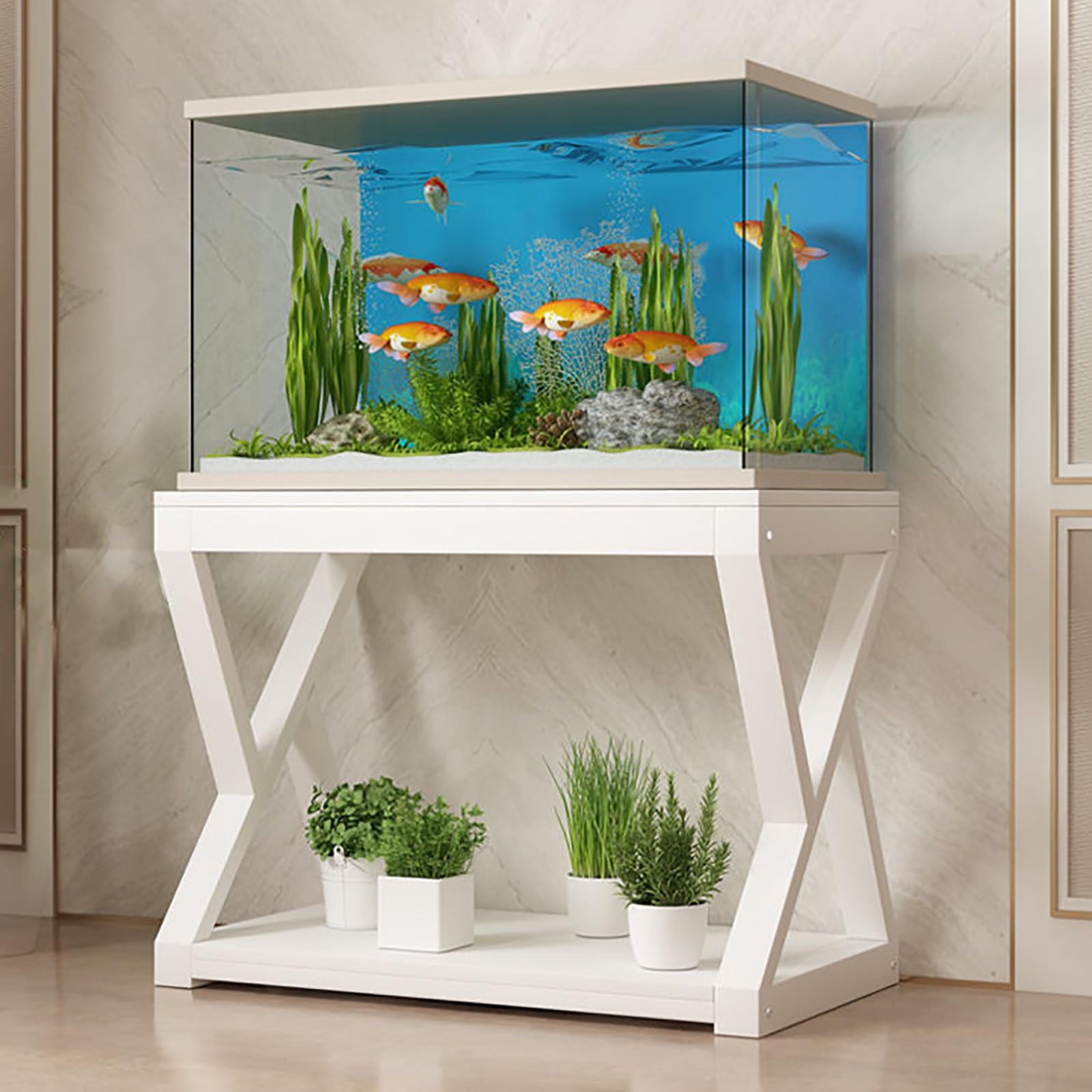 Robuster Aquariumständer aus Metall, stabiles Aquariumregal, tragfähige Aufbewahrungshalterung. Robuster 2-stöckiger Aquariumständer aus stabilem Metall, einfache Montage, ideal für die Aufb