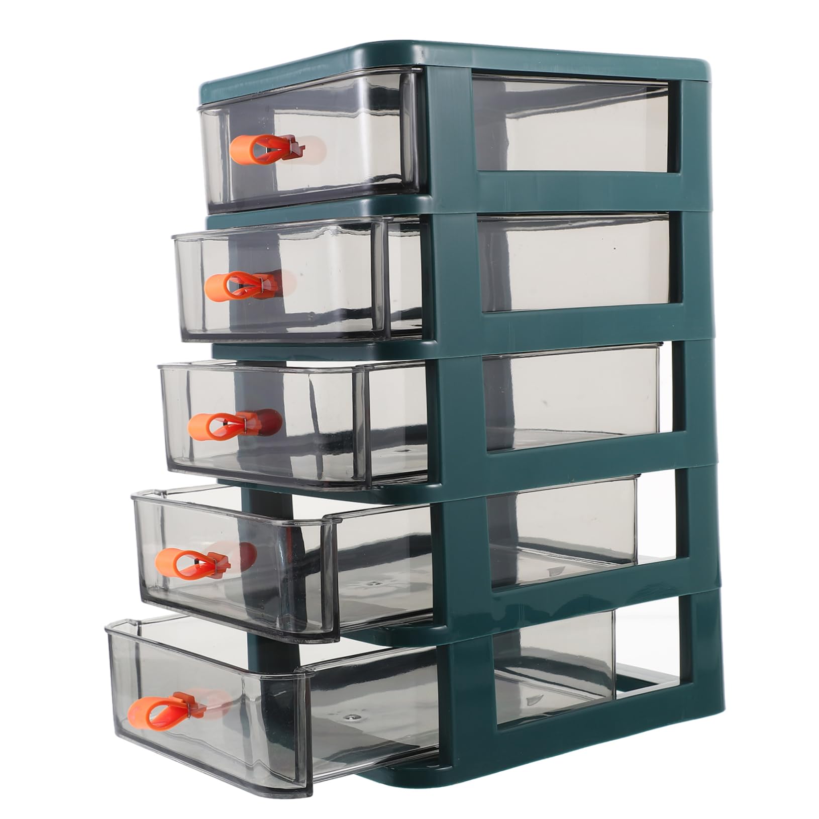 Caja Organizadora De Plásticos Verde Para Escritorio Almacenamiento Multiusos Para Oficina Papelería y Cosméticos Resistente y Estable Con Gran Capacidad