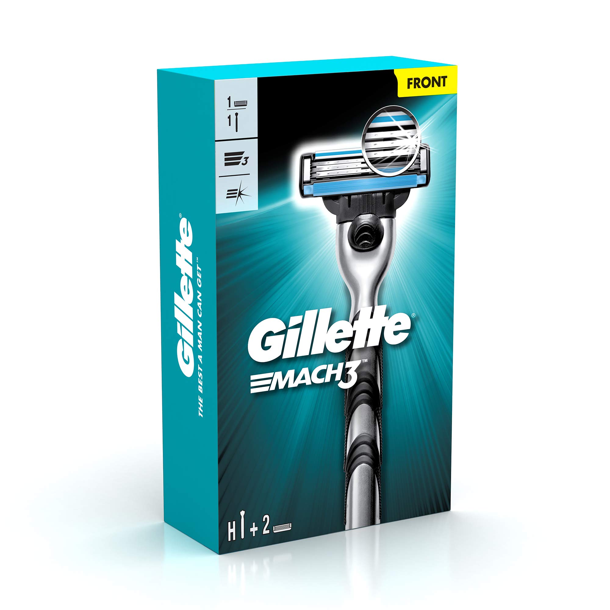 Gillette Mach 3 Shaving Razor + 1 Shaving Blade (Cartridge) and Gillette Classic Regular Pre Shave Foam, 418g with 33% Extra Free 2