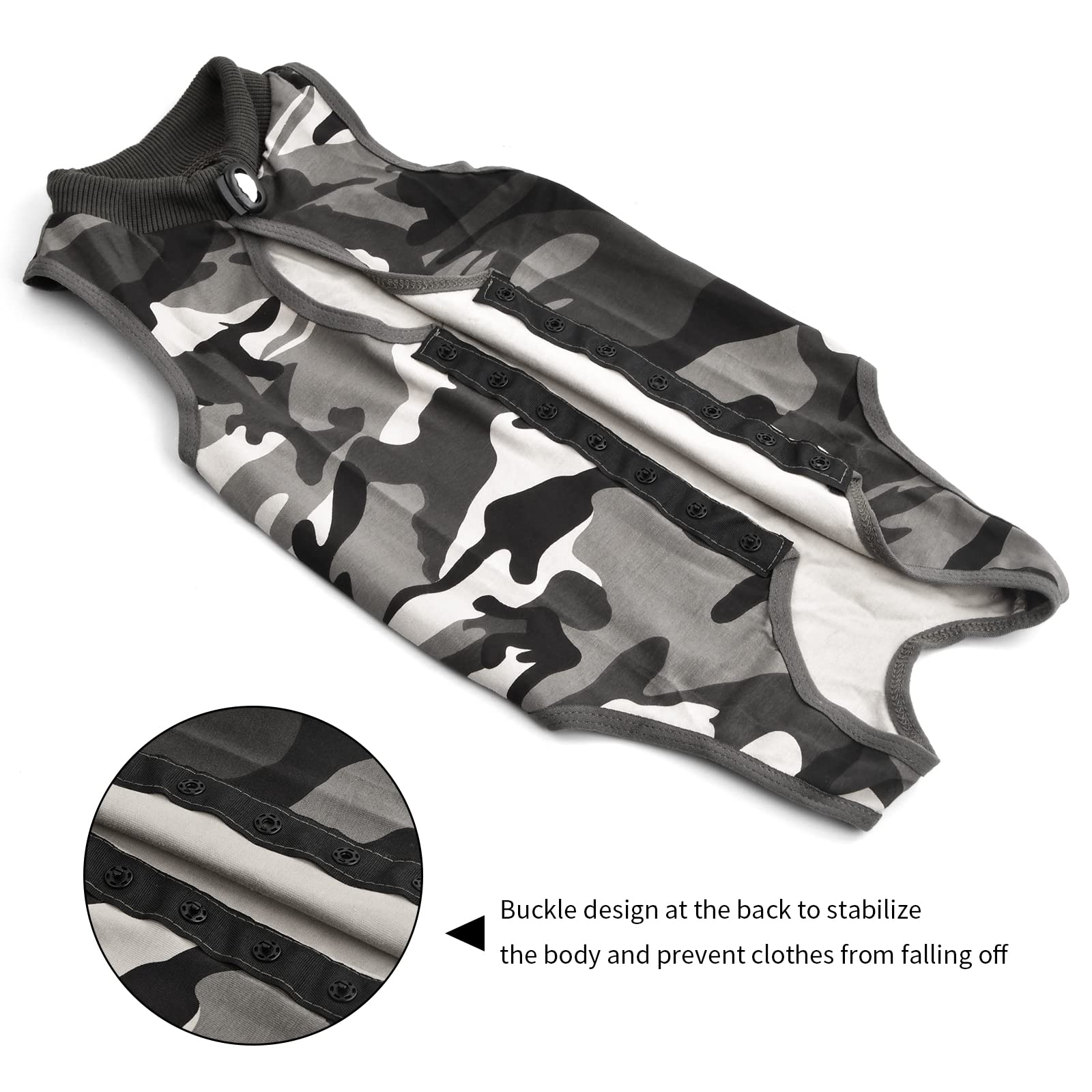 Combinaison Professionnelle de Récupération, Camouflage Gilet de Chirurgicale, Chat Vêtements Après la Chirurgie, Alternative au Collier Cône E pour Plaies Abdominales Maladies de Peau (L)