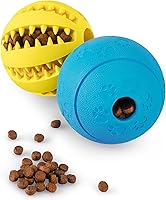 HIPPIH 2-Pack Dog Puzzle Toys - Treat Dispensing Balls for Small Large Dogs, Teeth Cleaning IQ Training Enrichment