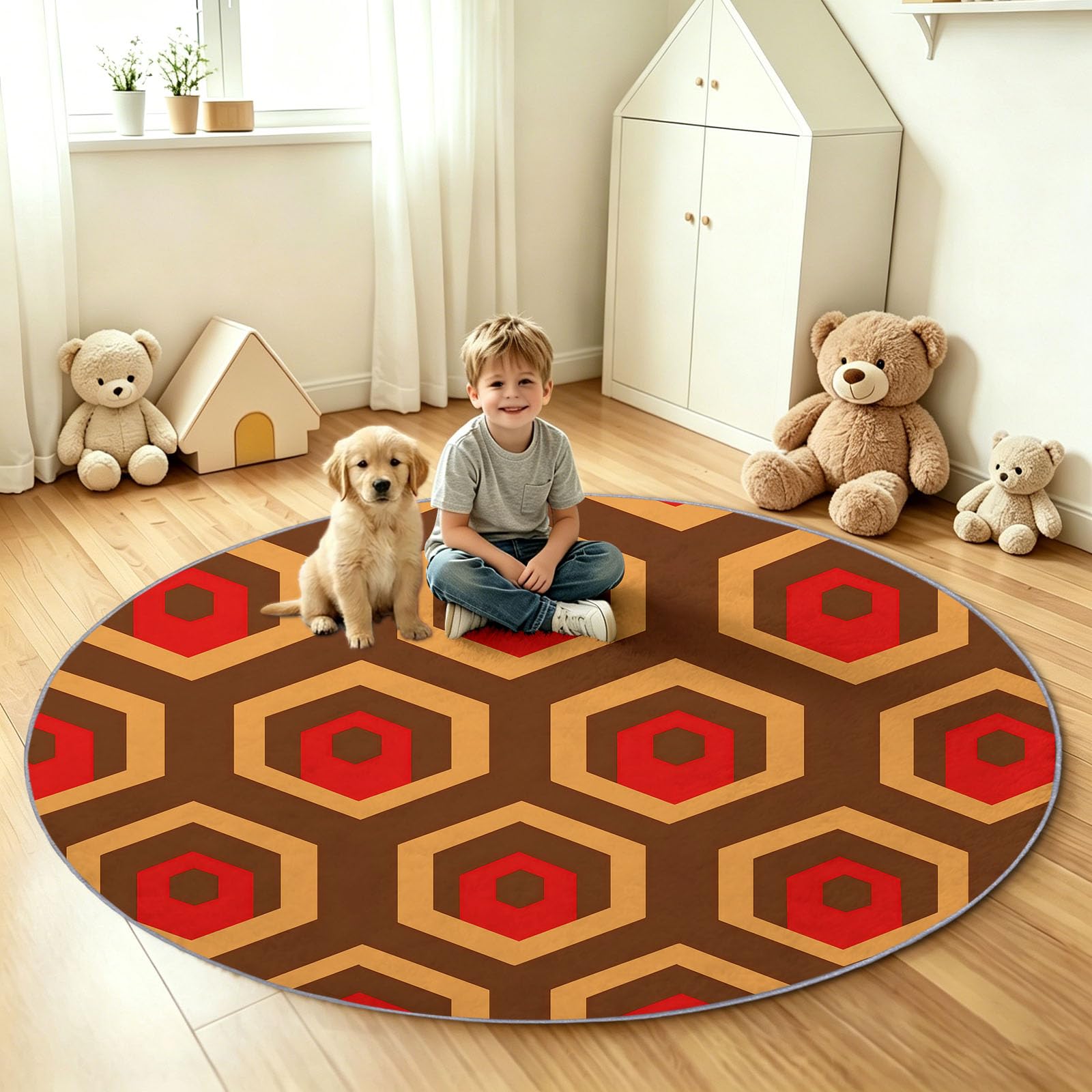 Générique Tappeto rotondo Cinese Retro Pavone Fiori 180 cm Tappeto Antiscivolo Lavabile in Lavatrice a pelo corto Morbido Tappeto Soggiorno Ingresso Scendi Soggiorno Ufficio Carpet