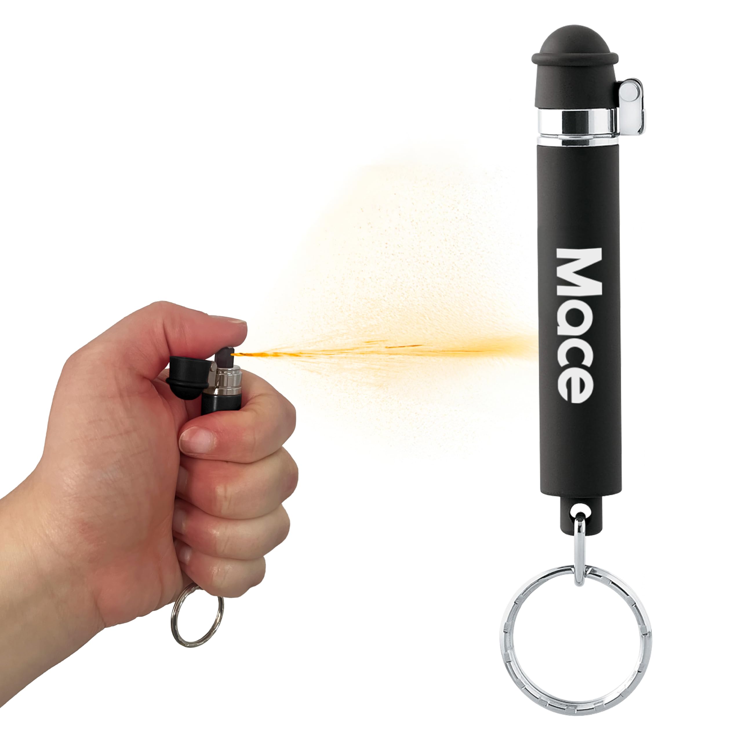 Mace Brand KeyGuard Mini Model Pepper Spray, 0.14 oz, 5 Feet Range, Max Strength 10% OC Formula, Long Lasting UV Dye, Flip Top Safety Cap, Self Defense Pepper Spray for Women & Men
