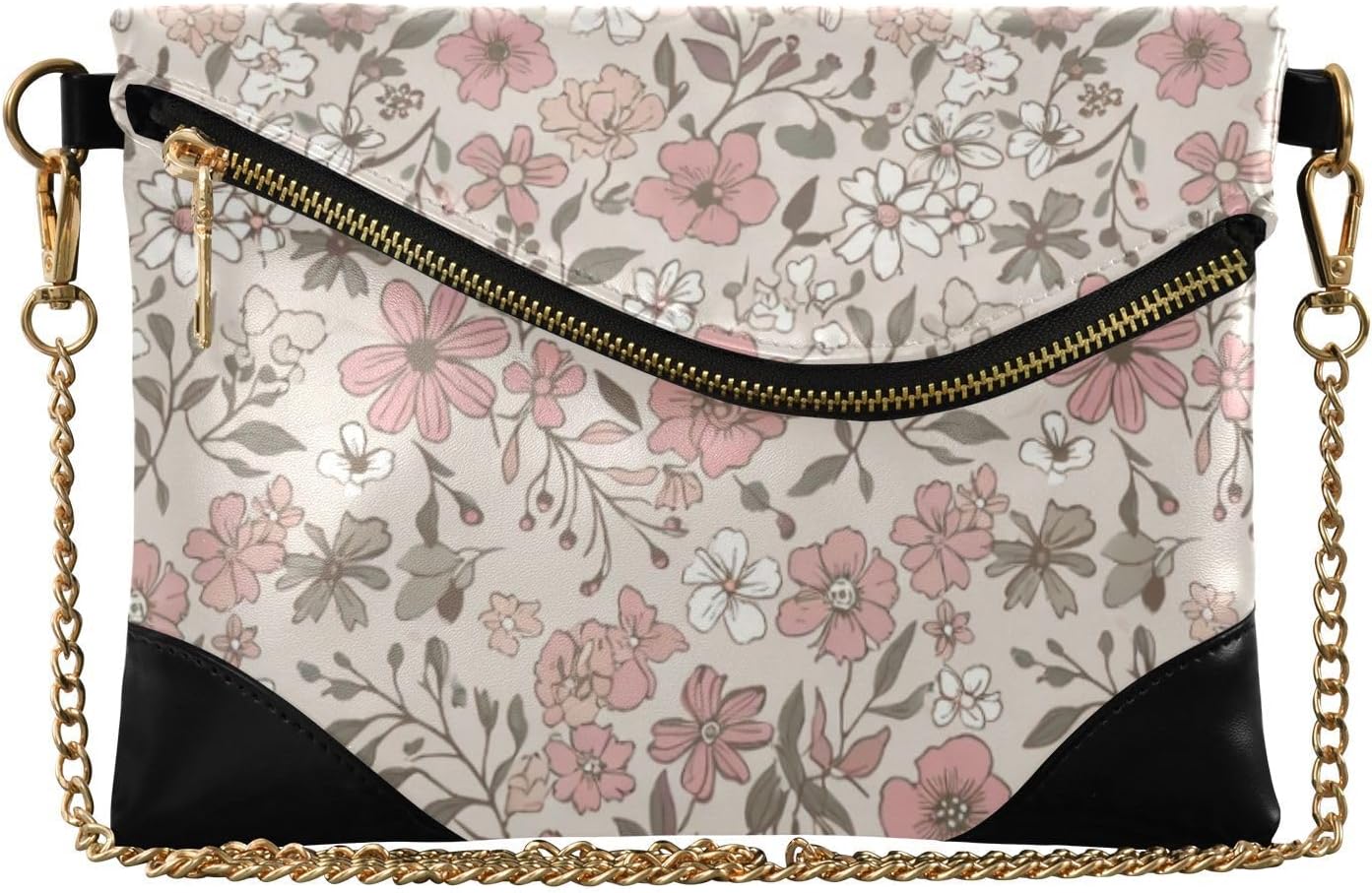 PU Leather Clutch Handbags for Women Stylish Envelope Clutch Bag for Travel Lovely Small Floral Colorful