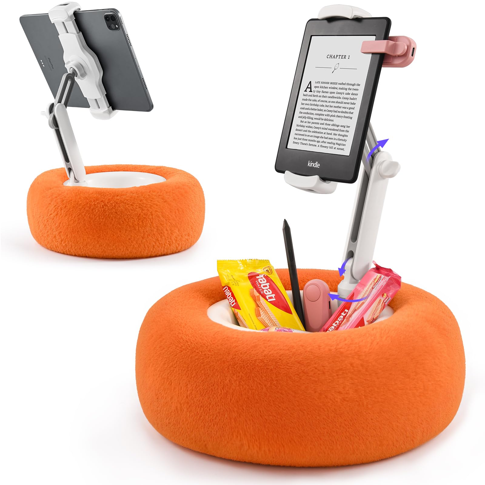 Tablet Pillow Stand for Bed Compatible with 4 7-13 Tablet Kindle iPad Phone Steam Deck Adjustable Kindle Pillow