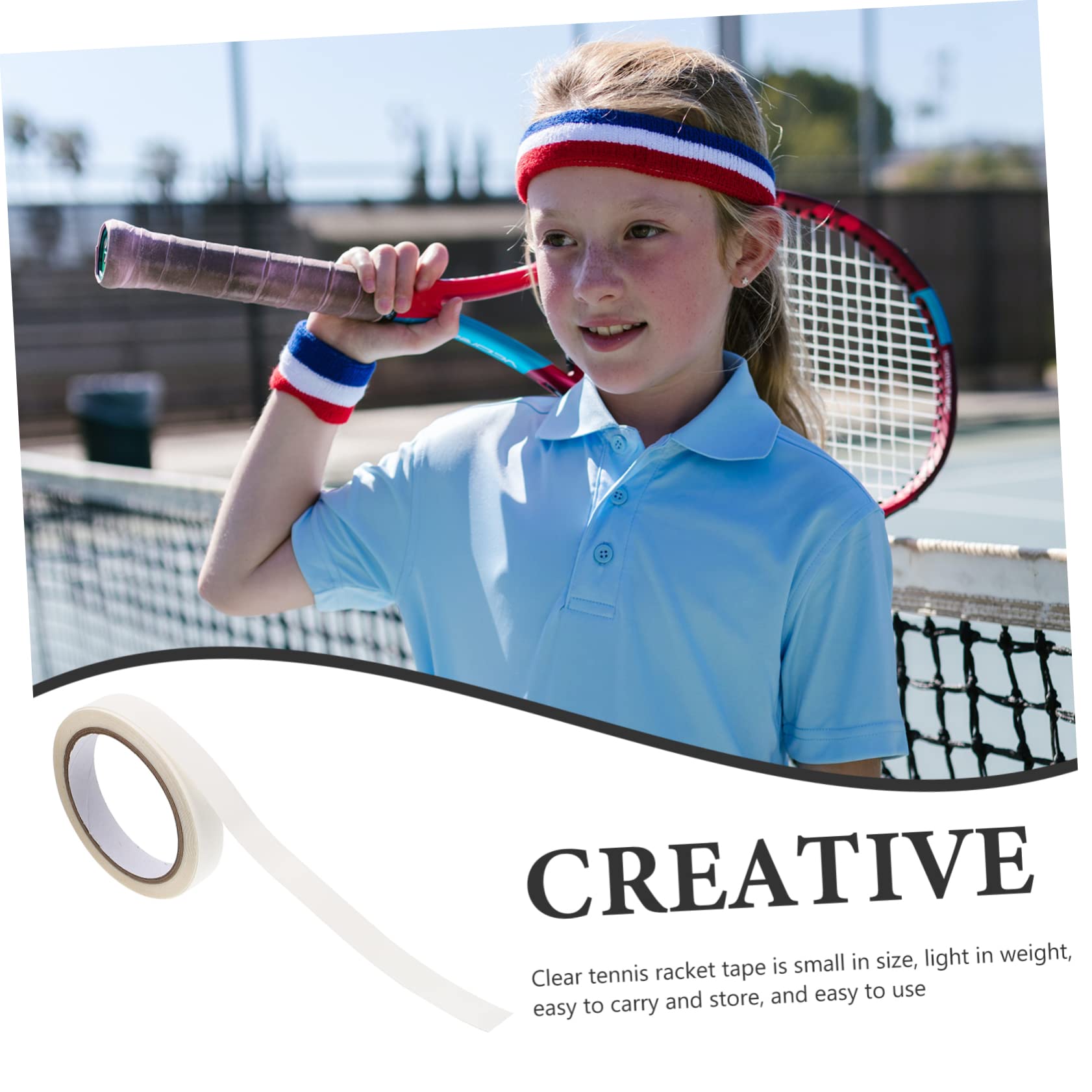 BESPORTBLE 4 di Nastro per Racchetta da Tennis Nastro per Telaio di Racchetta Facile da Staccare Nastro per Racchetta