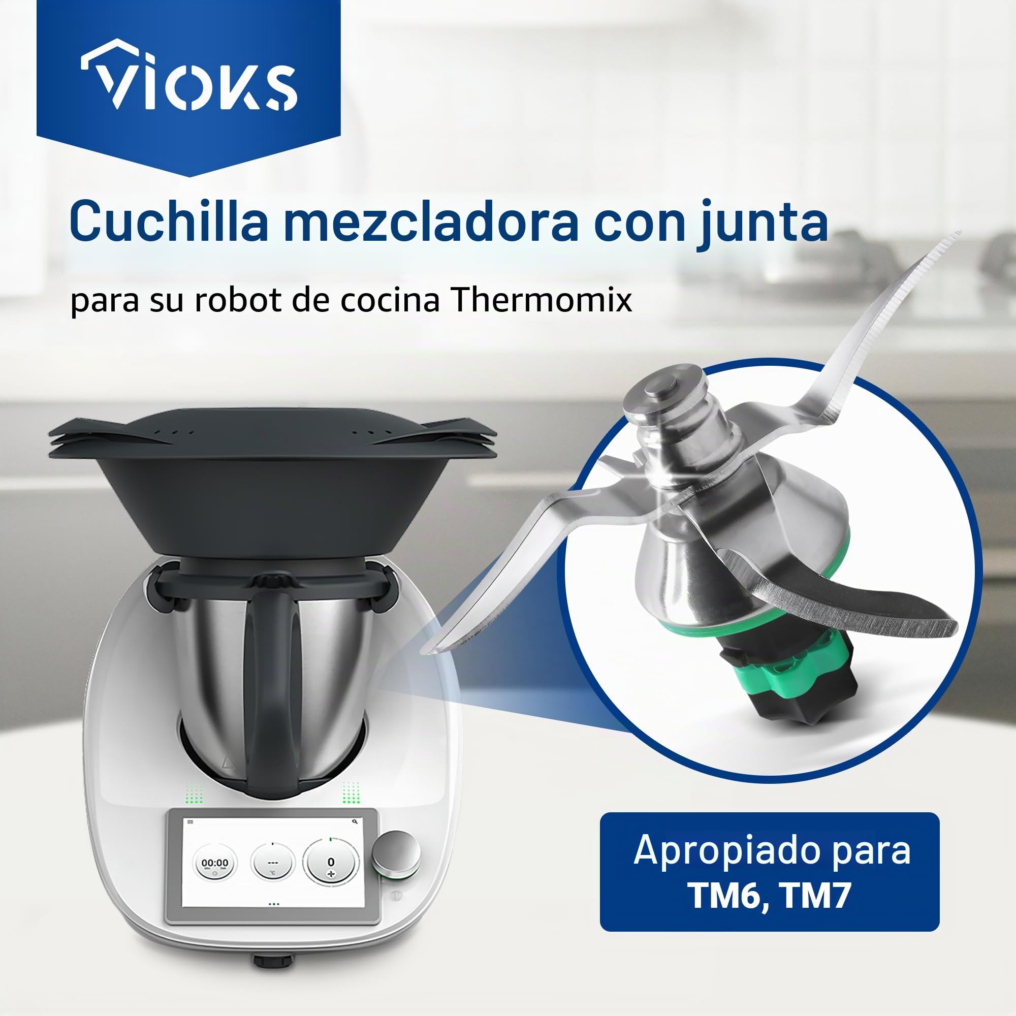 VIOKS Cuchilla de repuesto para Vоrwerk Thermоmix Cuchilla TM6 - Cuchilla de repuesto de acero inoxidable SUS420 Accesorio para robot de cocina TM6