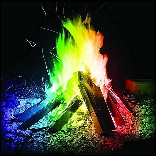 Paquetes de fuego que cambian de color del fuego, accesorios de campamento, equipo de campamento, petos, regalos de campamento, suministros de