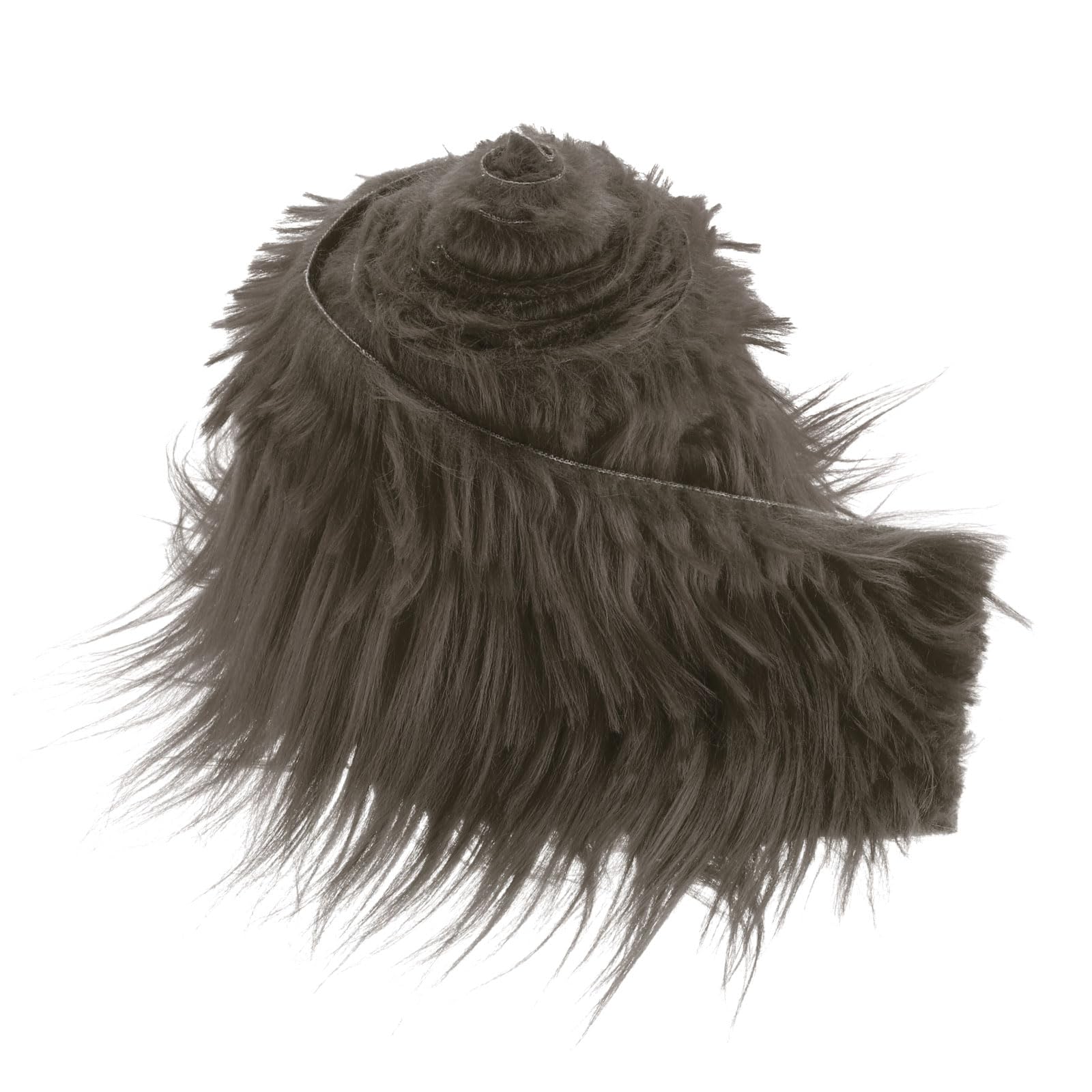 DMiotech 4"x60" Dark Brown Faux Fur Fabric for Crafts Fluffy Faux Fur for DIY Projects Gnomes, Animal Costumes, Cushions
