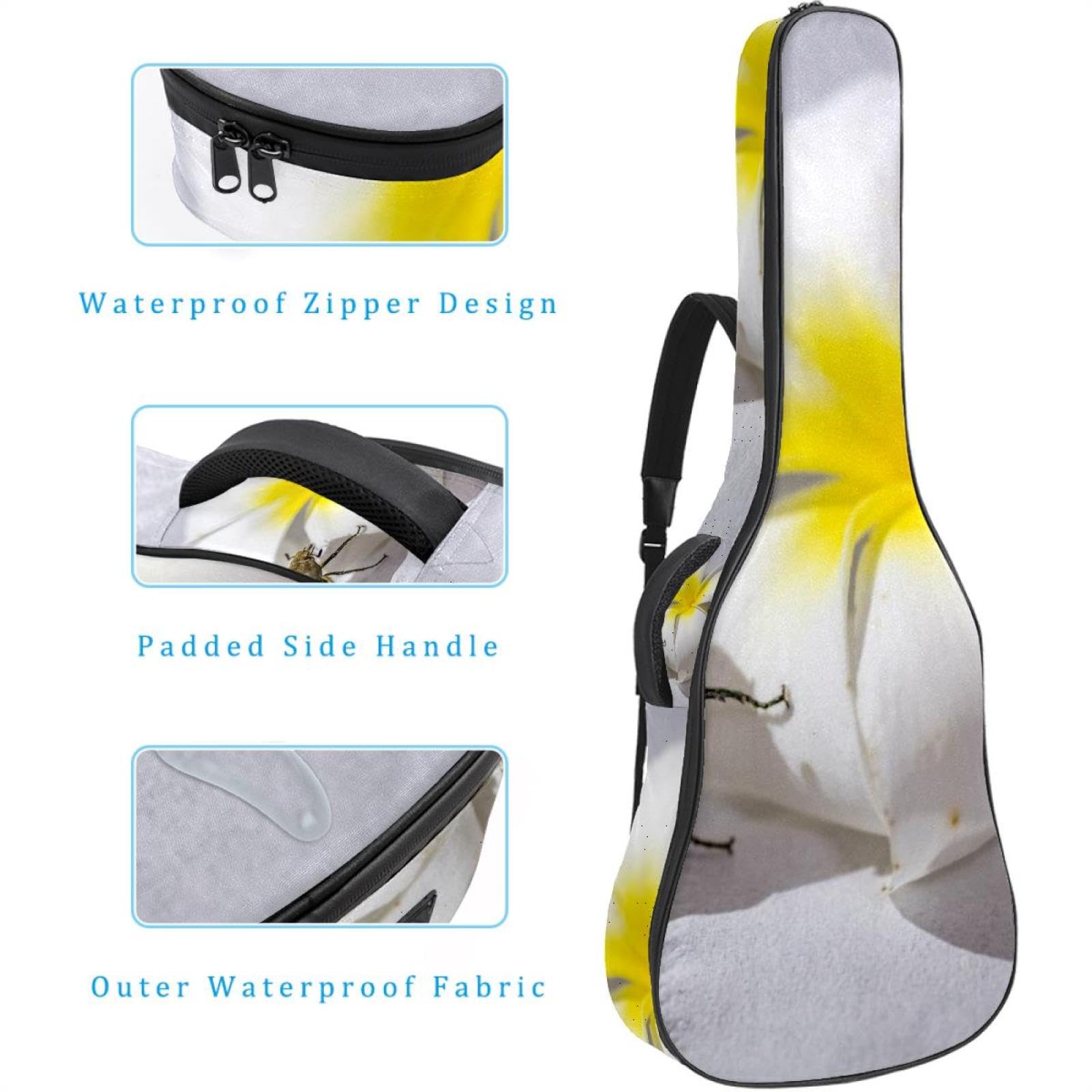 Funda para guitarra acústica, diseño de dinosaurio, flamenco, alpaca, azul, correa ajustable para el hombro, funda para guitarra de 40, 41, 42 pulgadas, Multicolor 7, 42.9x16.9x4.7 in,