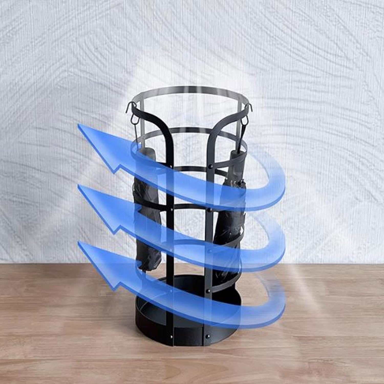 Umbrella Holder Entryway Metal Round Umbrella Stand Rack, Household Commercial Holder Bin, Drainage, Canes Walking Sticks for Entryway, Home, Office, Hotel Umbrella Stand Rack