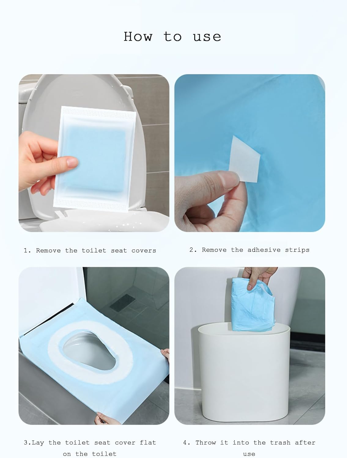 25 Pcs Disposable Toilet Seat Covers, Individually Wrapped, Large Waterproof Portable for Travel, Public Restroom, Hotel, Airplane,150pcs