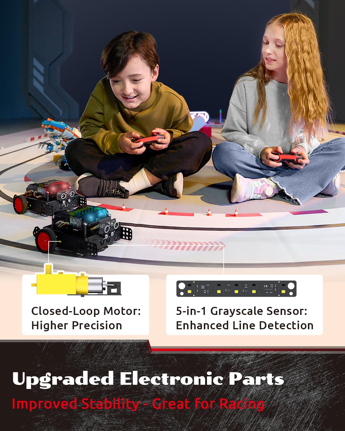 WhalesBot Rocky Coding & Remote Control Robot Kit for Kids 8-16, Modular/Scratch/Python/C Programming, Educational Engineering Science Toy Set with Multiple Sensors and Smart Controller