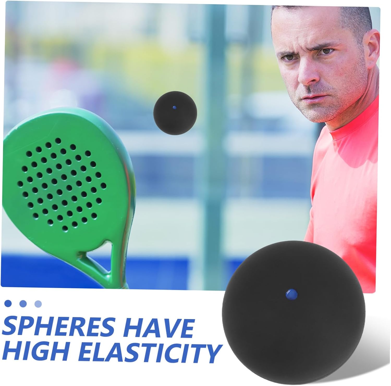 Milisten Single Dot Rubber Squash Ball for Beginner Training and Competition, High Elasticity Sports Ball for Squash Practice and Recreation