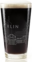 Vista 42 de AMSTERDAM NETHERLANDS SKYLINE Engraved Pint Beer Glass Minimalist City Sky Line Full Wrap Engraving Great Gift Idea!