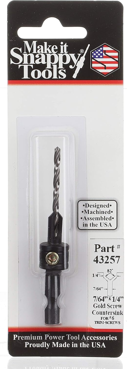 Make it Snappy Tools 7/64 Inch x 1/4 Inch Trim-Screw Countersink #43257