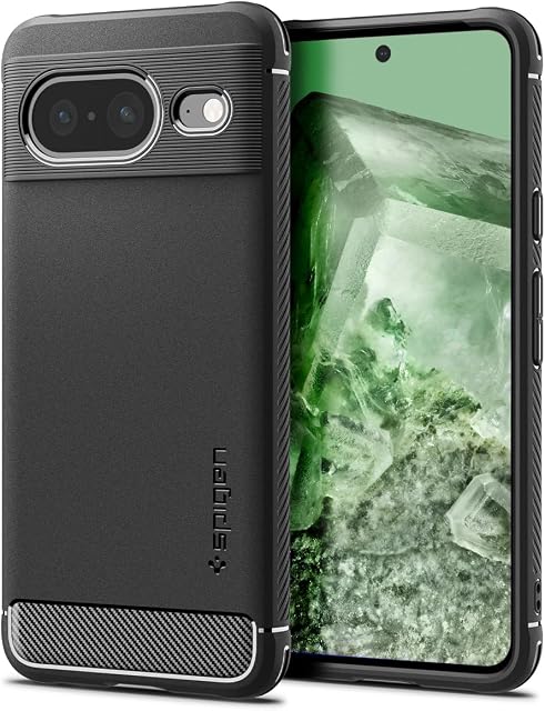 Spigen Rugged Armor Case Compatible with Google Pixel 8 - Matte Black
