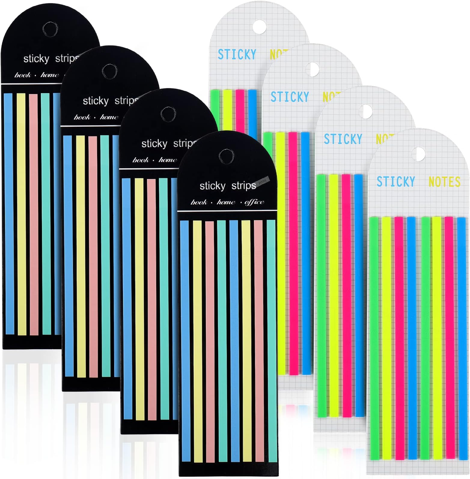 Juome 1280Pcs Highlighter Tape, Transparent Sticky Long Page Markers Tabs, Morandi