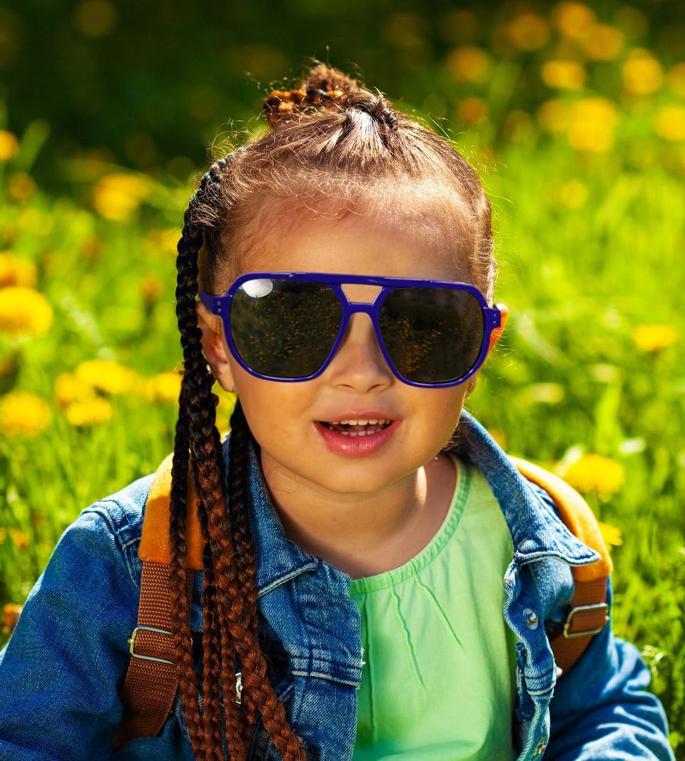FEISEDY Kids Polarized Sunglasses for Boys Girls Aviator Sunglasses Lightweight Flexible UV400 Protection Age 3-12 B0045