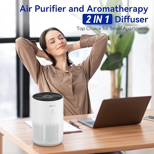 Miniatura 5 de Purificadores de aire para dormitorio del hogar, purificador de aire True HEPA H13 con esponja de fragancia para un mejor sueño, polen, humo, polvo,