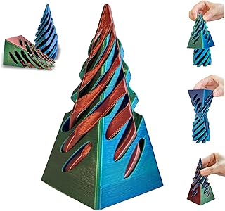 لعبة منحوتة الهرم المتداخلة، لعبة تململ مخروطية حلزونية مطبوعة ثلاثية الأبعاد، لعبة تململ على شكل هرم، لعبة مكتب الوهم بخيوط دوامة للبالغين لتخفيف التوتر، مسمار حلزوني 10.16 سم من امبوسيبل